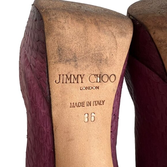 Jimmy Choo Cosmic Snakeskin leather pumps platform 5" stiletto high heel 36 - Picture 11 of 11